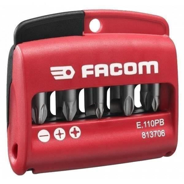 Mixede skruetrækkerindsatse 1/4'' - FACOM - E.110PB + bitsholder