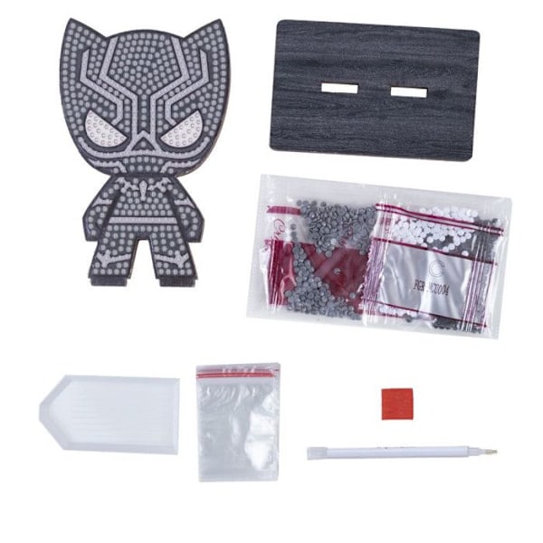 Kit diamantmaleri - Figurine Sort Panter - 11 cm - Hvid
