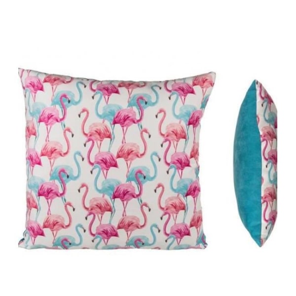 Rosa flamingokudde Storlek: 37x37 cm 100% polyester Tryckt mönster Avtagbart fodral för tvätt