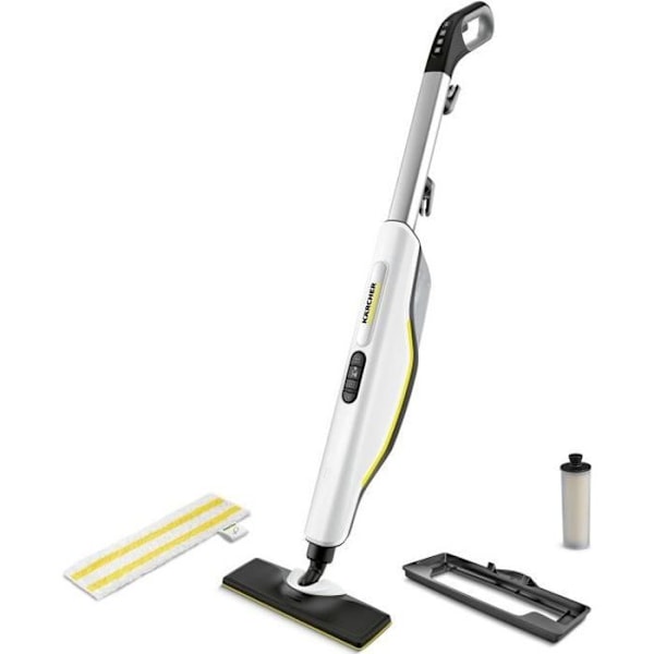 KARCHER SC 3 Upright EasyFix - Ångmopp - 1600W - Snabb uppvärmning 30 sek - Rengör 60 m² - Eliminerar upp till 99,99 % av virus. Svart, Vit