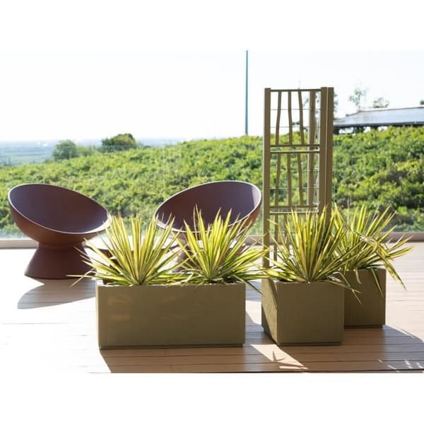 STEFANPLAST Blomsterkasse/Jardinière ETHICA rektangulær 80 cm - 100x43x35 cm - Grøn Grön