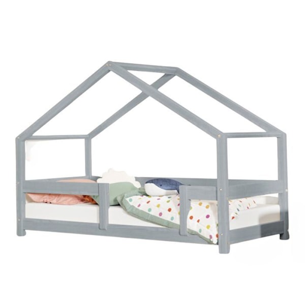 Lit cabane enfant LUCKY 120 x 180 grå Grå