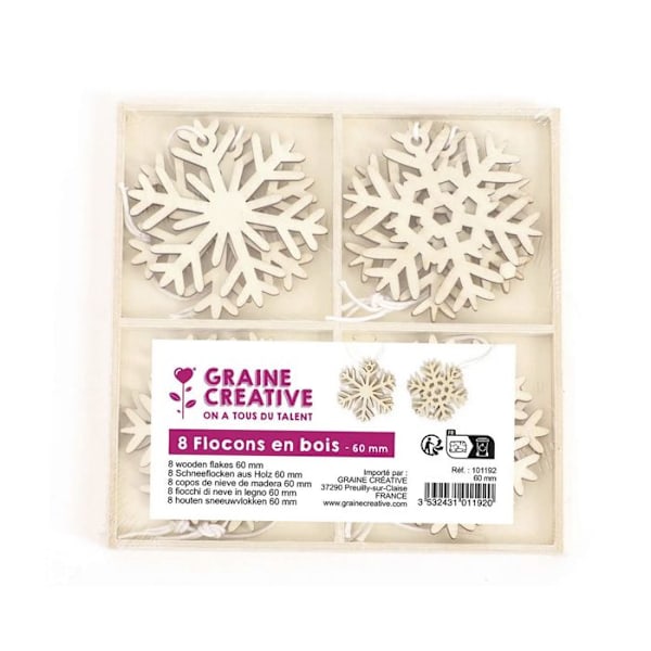 Puiset joulukoristeet - lumihiutaleet Beige