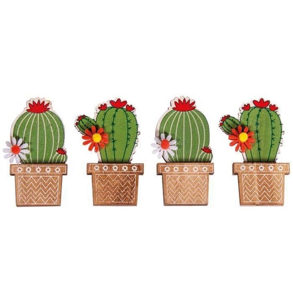Puiset miniatyyrit - RAYHER - Kaktus - 3,5x6,1 cm - liimapisteillä. - tab.-LS 4kpl Grön