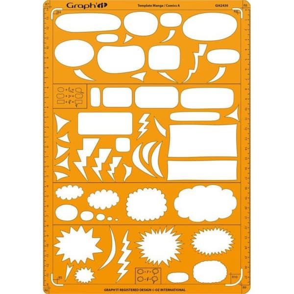 Görmall för ritning - Graph'It - Modell A - A4-format - 25 varierade bubblor - Mixing Apelsin