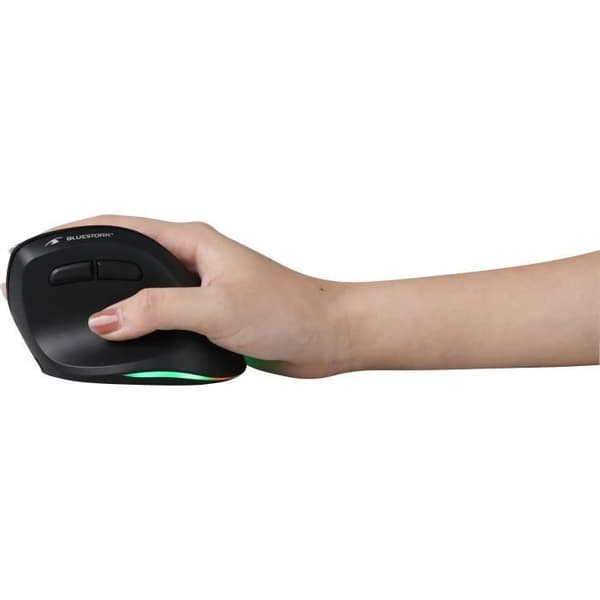 Trådløs Ergonomisk Mus - BLUESTORK - ERGO LUMI - PC/MAC - Sort