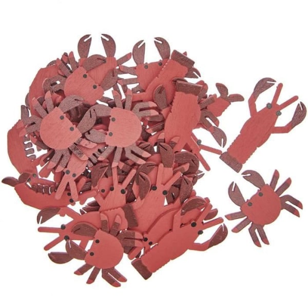 36 Träkonfetti - skaldjur - röd