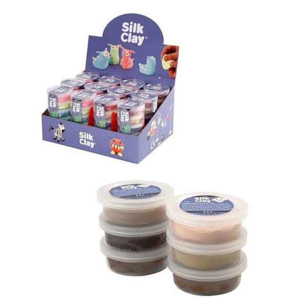 18 Silk Clay -muovailupastaa Flerfärgad