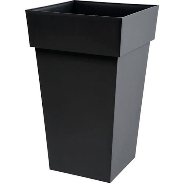 EDA korkean neliön Toscanan kukkaruukku - 39 x 39 x H 65 cm - 62 L - antrasiittiharmaa Kolgrå