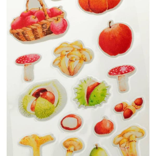 Stickers Puffies - Efterårsfrugter og grøntsager