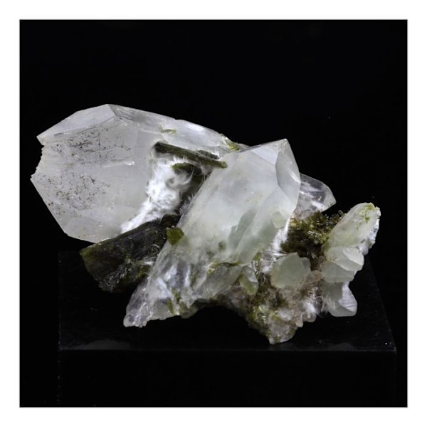 Sten og mineraler. Kvarts, Epidote, Byssolite. 149,5 ct. Chamrousse, Belledonne, Isère, Frankrig..