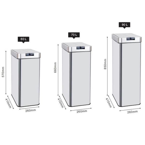 Automatisk Affaldsspand - SILVERLAKE - 60L - Børstet Rustfrit Stål - Kitchen Move Inox