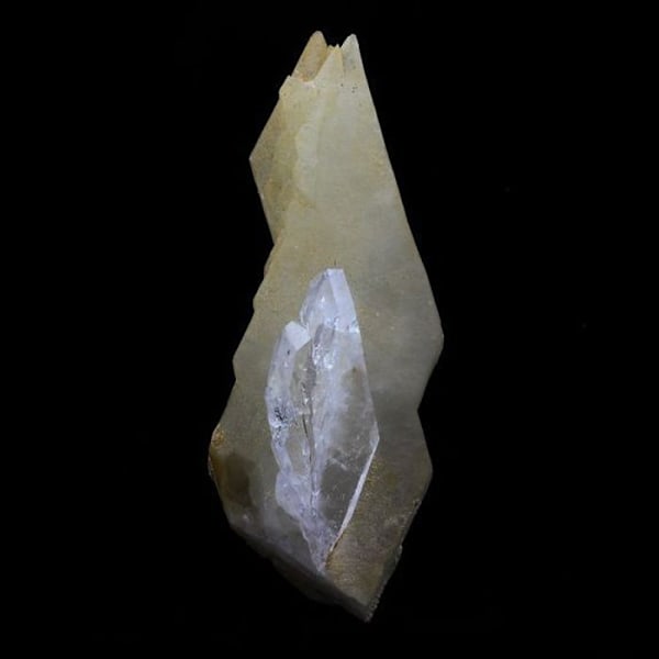 Sten og mineraler. Ame Quartz + Calcit. 266,0 ct. Le Noirey, Saint-Jean-de-Maurienne, Savoie, Frankrig.