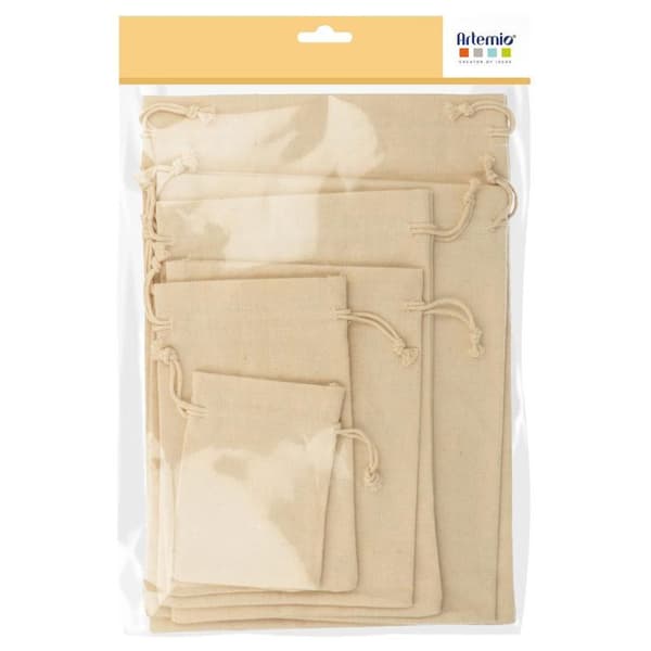 5 tygpåsar att anpassa Beige
