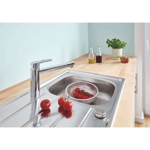 Blandingsbatteri til vask med ét greb BauLoop 31706000 - GROHE - Medium svingtud - Rotation 140° - Krom Grå