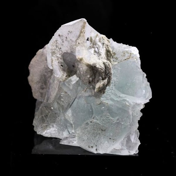 Cristal - Aouli - Fluorit + Kalcit - 185,0 ct - Ægthedsbevis - Dimensioner 50x33x24 mm