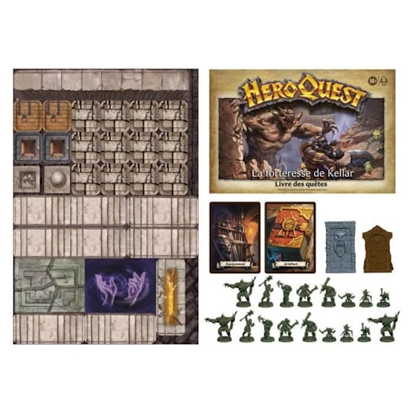 HeroQuest, Kellar's Fortress-udvidelse, 2 til 5 spillere fra 14 år og opefter, HeroQuest-spilsystem påkrævet - Avalon Hill Flerfärgad