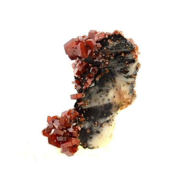 Sten og mineraler. Vanadinit + Baryt. 428,5 øre. Mibladen Mining District, Midelt, Marokko..