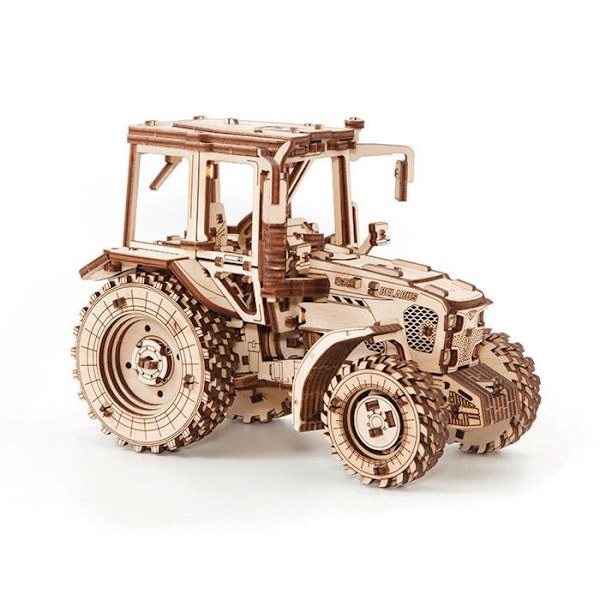 Trä 3D-modell - Traktor 28,2 cm beige