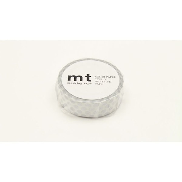 Polka dot maskeringstejp - Silver - 1,5 cm x 7 m Silver