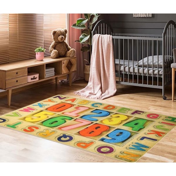 Tapis - ALPHA - Nummer - 80x150 cm - Antiskid - Maskintvättbar - Flerfärgad Flerfärgad