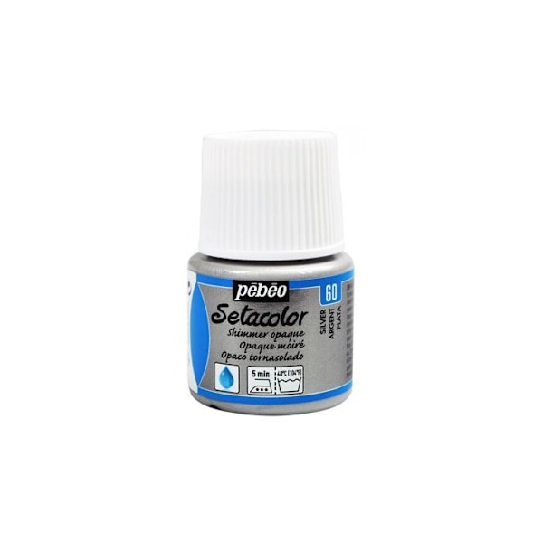 Kangasmaali - Pébéo - Setacolor läpinäkymätön hopeamoire - 45 ml - Moiré väri - Kaikille kankaille silver moire