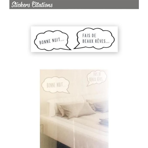 Wallsticker Godnat Søde drømme - til børneværelse - Hvid - 70 cm