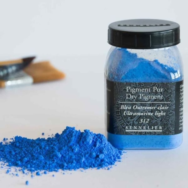 Pigment til fremstilling af maling - 60 g potte - Lys ultramarinblå