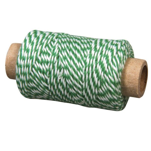 3 tofarvede grøn-hvide strenge 35 m x Ø 1 mm Grön