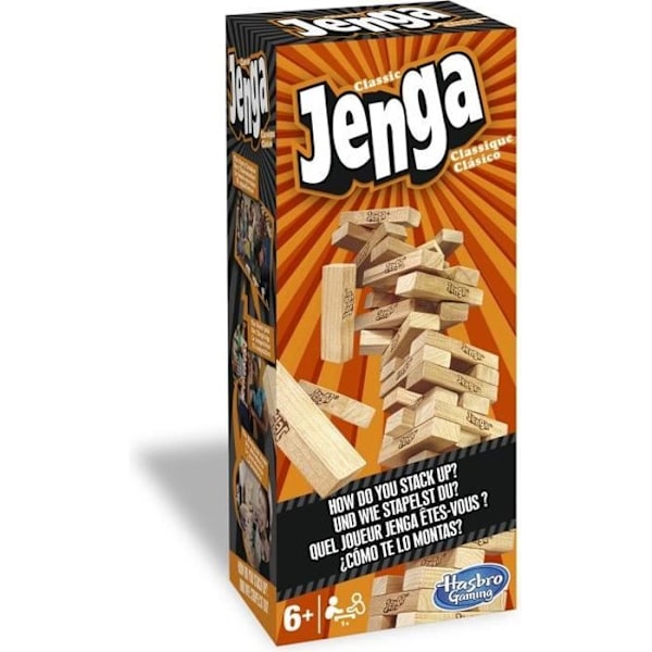 Jenga - Klassisk brætspil - Massive træblokke - For børn fra 6 år og opefter Klassisk