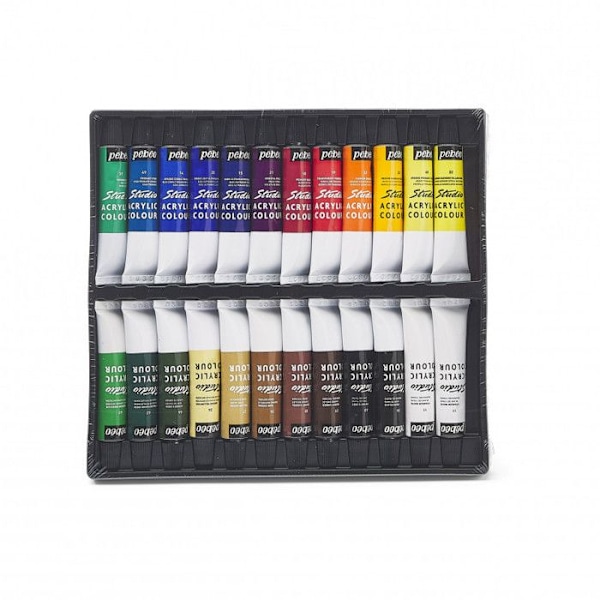 Akvarellfärg - Pébéo - Studio Acrylics - 24 tuber à 20 ml - Blandad - Vuxen