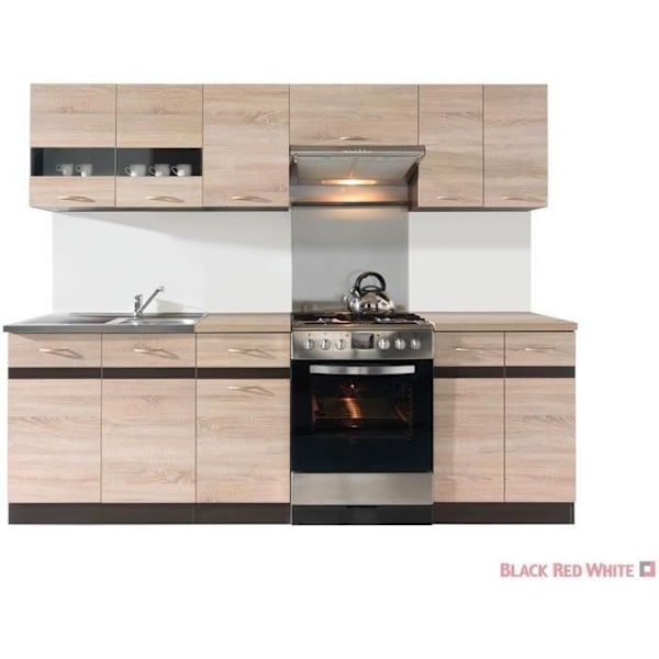 JUNONA Højskab 40 cm - 1 låge - Sonoma eg Sonoma ek, wenge