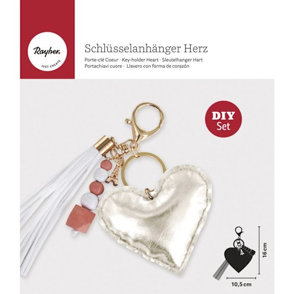 Kit nyckelhållare hjärta i läder att sy {Färg}