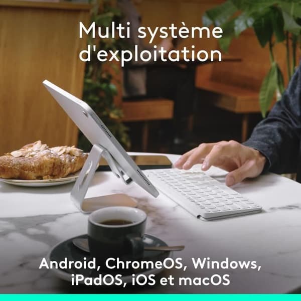 Näppäimistökuori - Logitech - Keys to go 2 - AZERTY - Yleinen - Vaalea harmaa