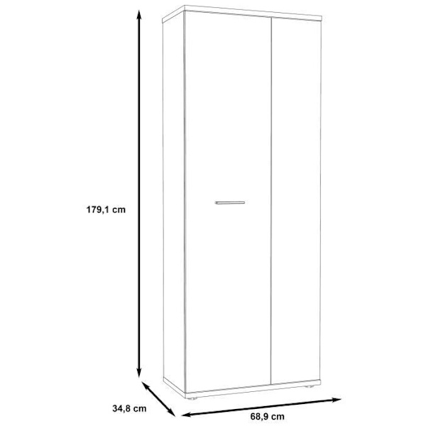 MISCA skoskab - Moderne betoneffekt og mat hvid stil - L 69 cm Betong och vit effekt