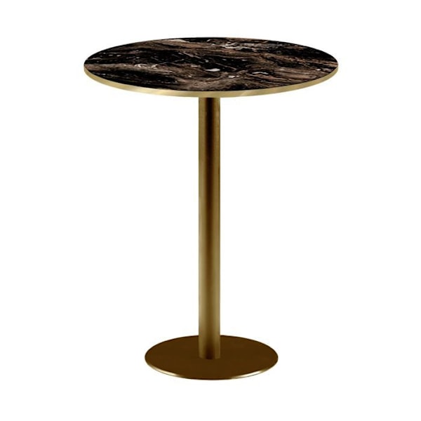 Pyöreä korkea tanko Ø 60 cm Rooma bistro kiiltävä suonimarmori Svart
