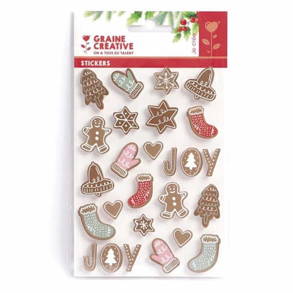 26 jul- och pepparkakor 3D-klistermärken Flerfärgad