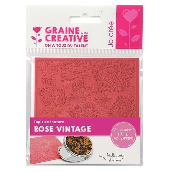 Teksdækkende plade til polymerler - Vintage rose Ros