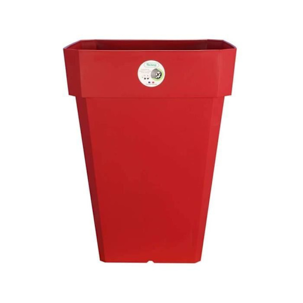 RIVIERA Fyrkantig kruka Soleilla i plast 39x39x53cm - 49L - Röd Röd
