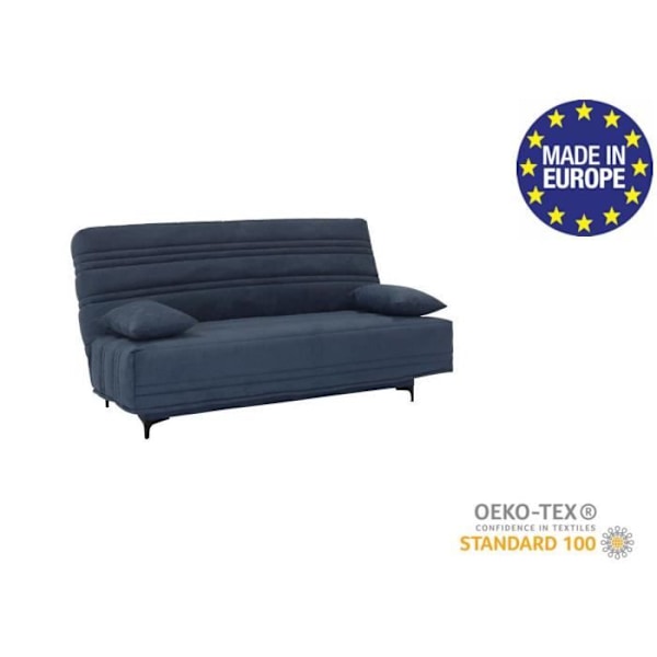 3-personers sovesofa - Blåt stof - L199 x D96 x 103 cm - KRISTEN - Moderne stil
