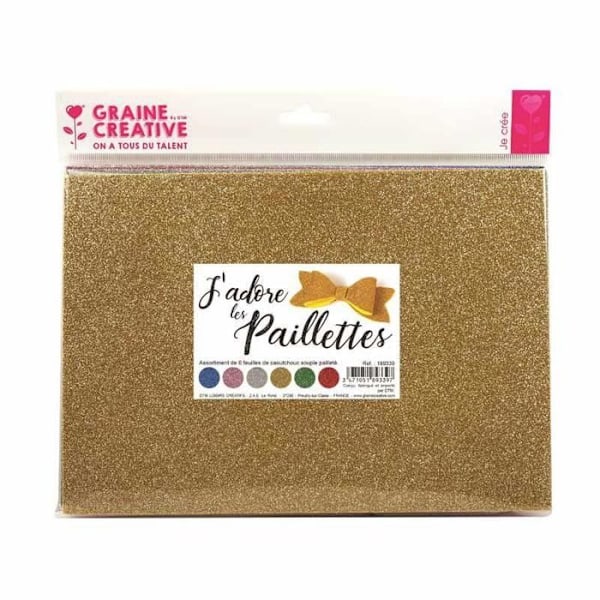 6 plader blødt glittergummi