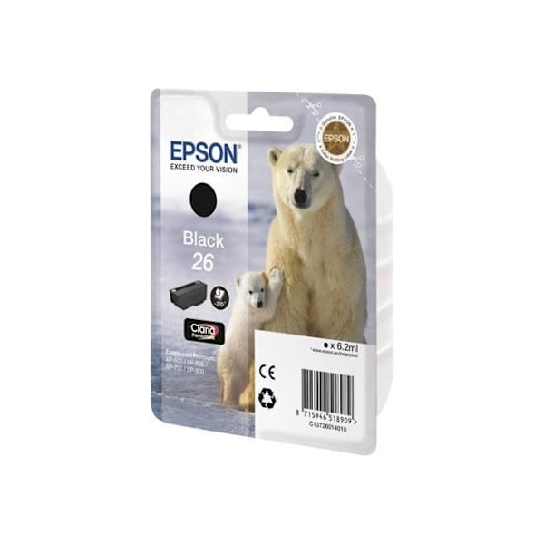EPSON T2601 musta mustekasetti - jääkarhu (C13T26014012)