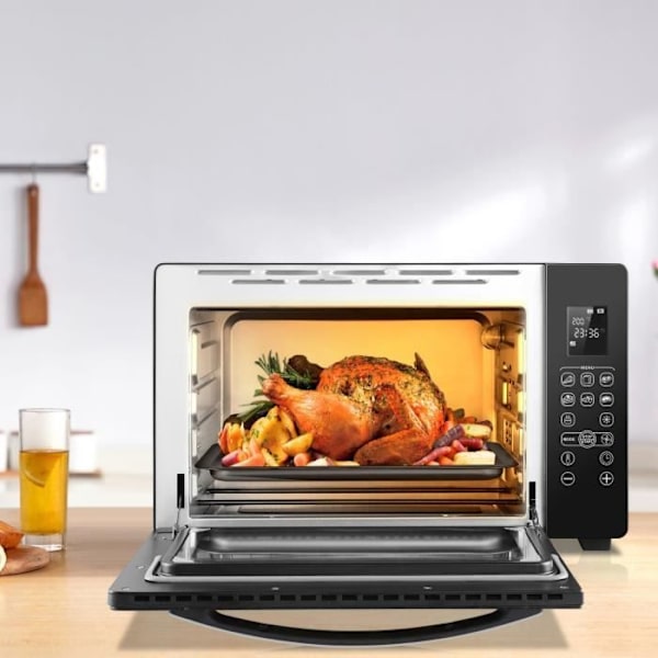 CONTINENTAL EDISON CEMF45DIG elektrisk miniovn - 45L sort - 2000W - Rotisserie, Naturlig konvektion