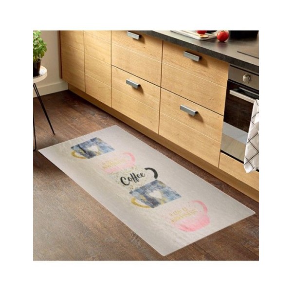 Köksmatta - CUP - 50x120 cm - Halkfri - Tvättbar - Polyester rosa Rosa