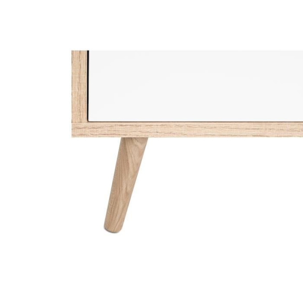 Høj skænk - Sonoma eg, hvid, grå og blå - Skandinavisk stil - CUBA - L 103 x D 40 x H 139 cm Sonoma Ek/Vit/Grå/Blå