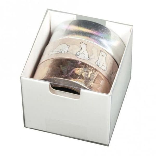 3 st maskeringstejper 10 m x 1,5 cm - Nordic Beige, Silver
