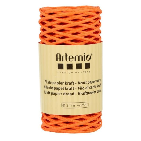 Orange kraftpapirtråd 2mm x 25 m Blå