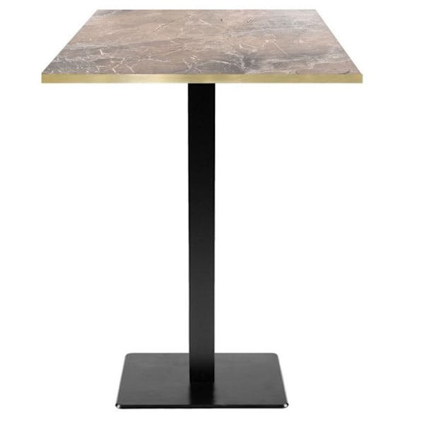 Højt bord 60 x 60 cm - Milano model græsk marmor med messingkanter kastanj