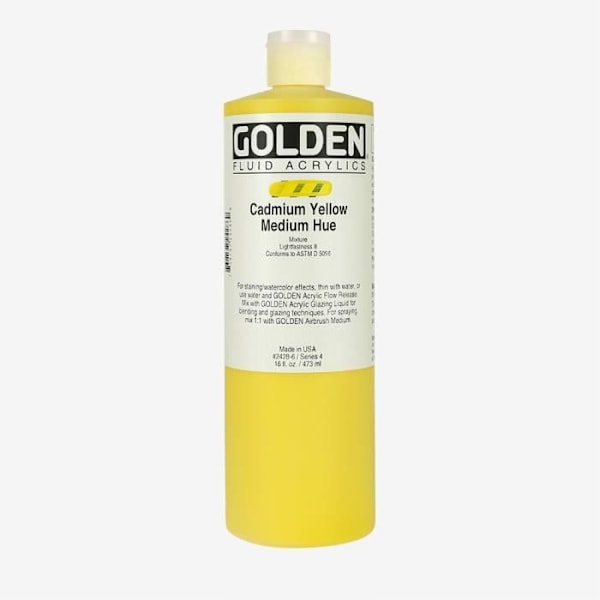 Gyllene: Flytande akrylfärg: 473 ml (16 oz): Kadmiumgul Medium Nyans