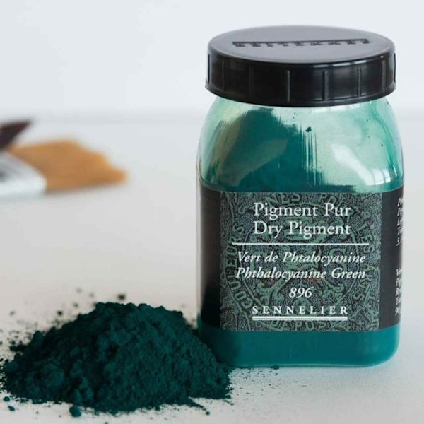 Pigmentti maalin luomiseen - 90 g ruukku - Phtalocyanine Green Grön